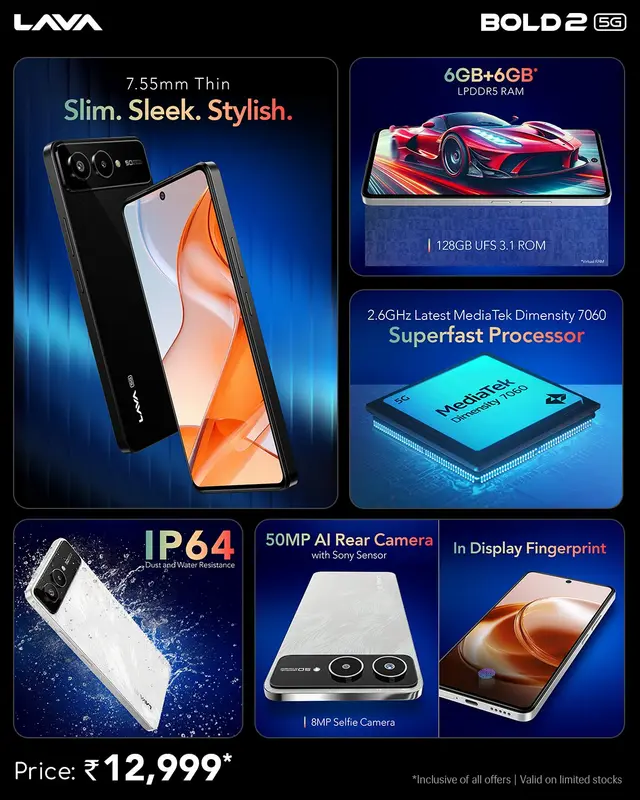 Lava Bold 2 5G é lançado na Índia por 12.999 INR
